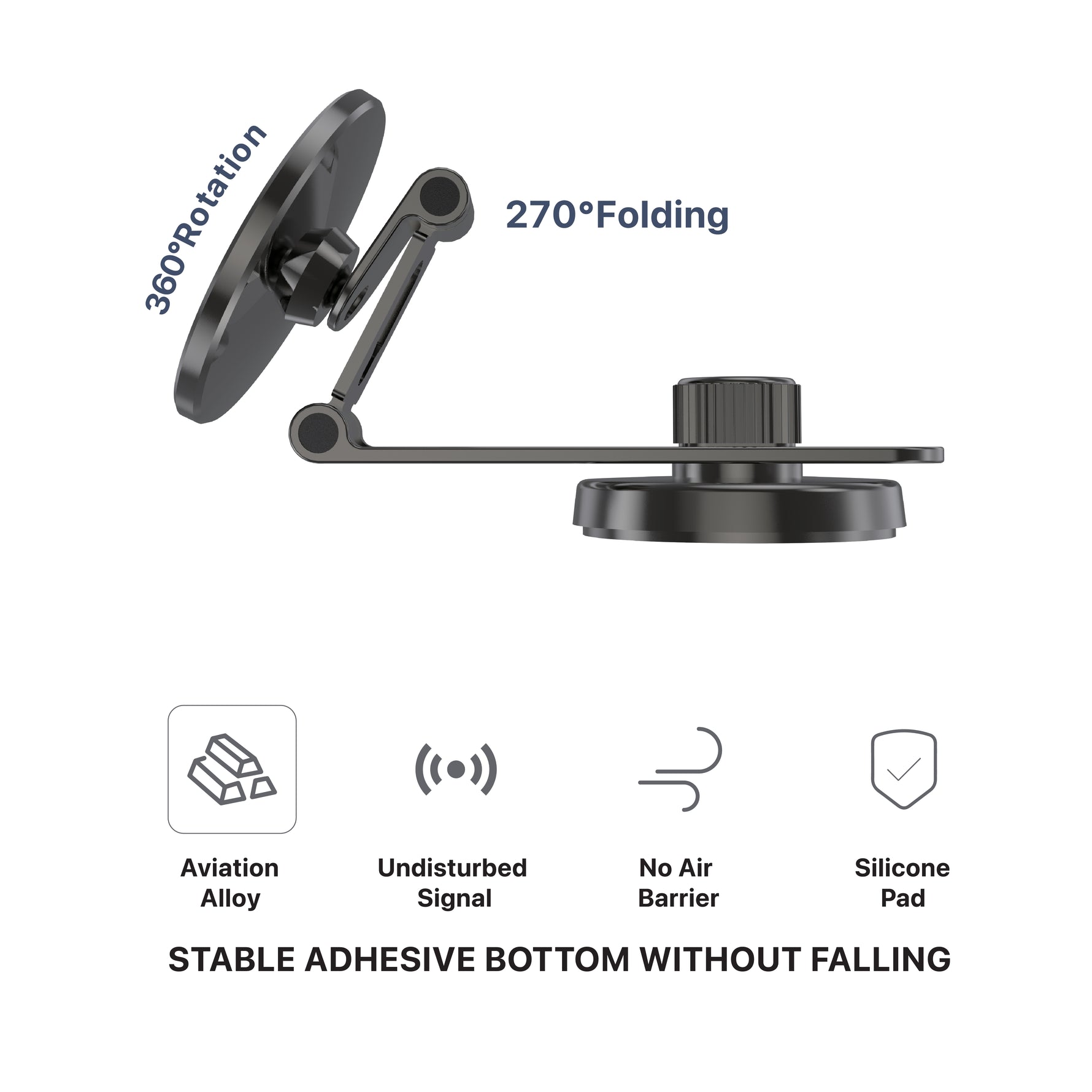 حامل للهاتف من  أسلي جلوبال للسيارة مغناطيسي | أسود