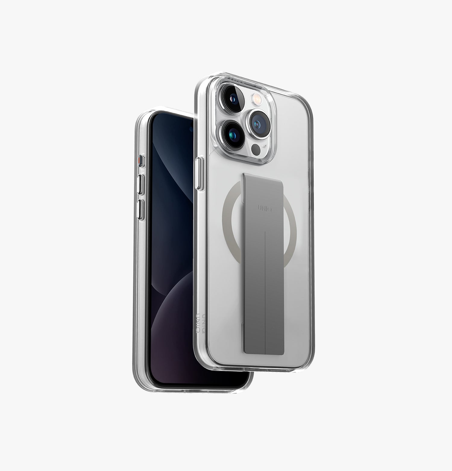 Uniq Heldro Mag iPhone 15 Pro Max Case With Integrated Flex Grip Band | Clear