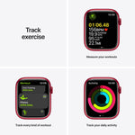 ساعة Apple Watch Series 7 (GPS + Cellular) مقاس 45 مم – هيكل ألومنيوم أحمر RED مع سوار رياضي RED