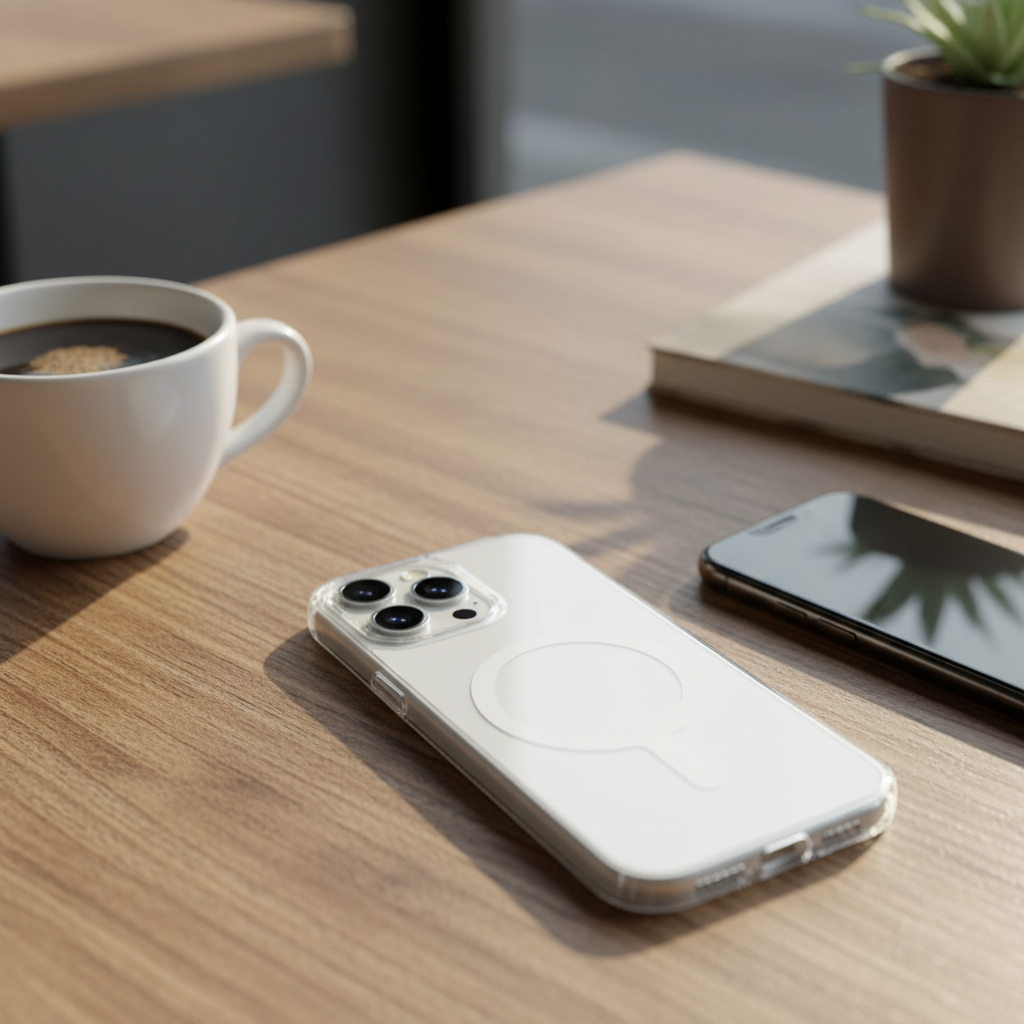 LZEl iPhone 16 Pro MagClear Fusion Case With MagSafe Clear | White