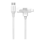 Momax 1-Link Flow Duo 2-in-1 USB-C to Lightning Braided Cable 1.5m | White