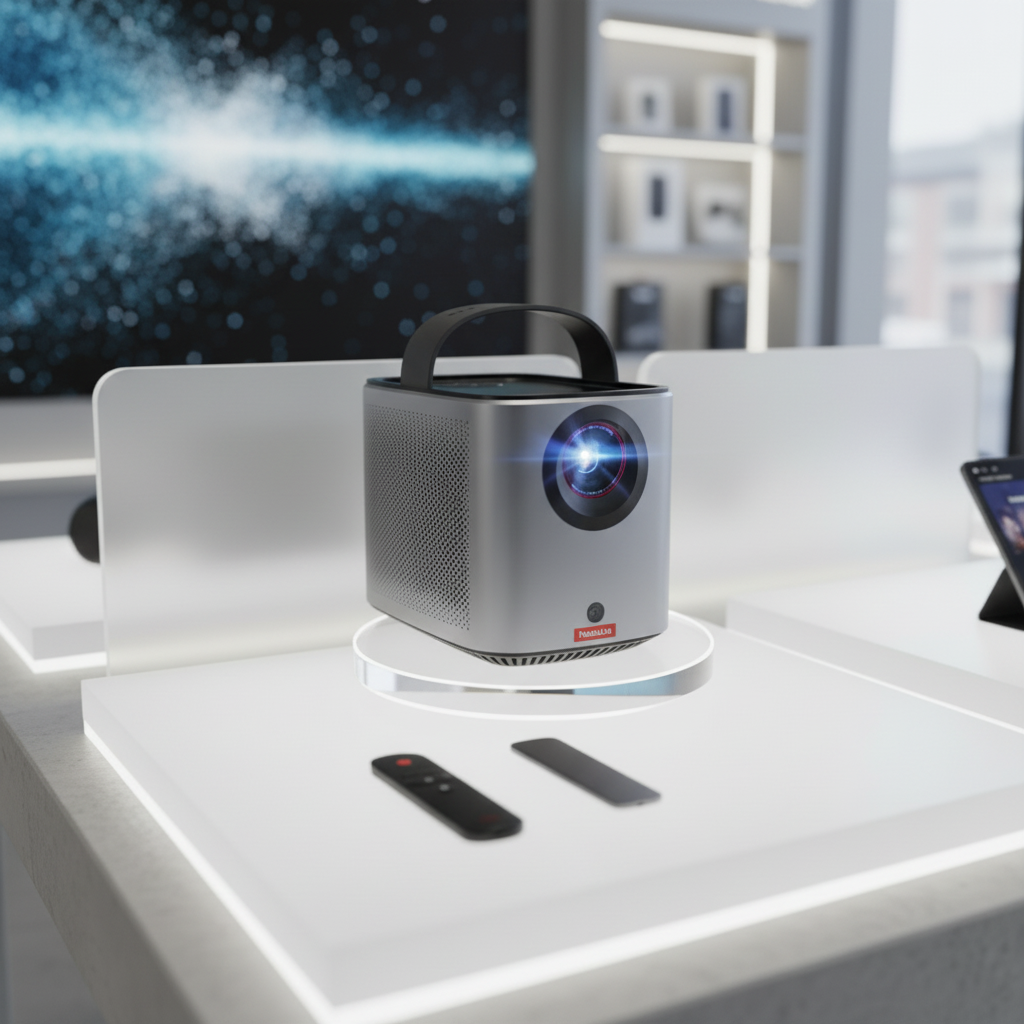 بروجيكتور نيوبولا مارس 3 إير المحمول بدقة 1080p مع Google TV و Netflix مدمج، 400 ANSI لومن وبطارية 2.5 ساعة | أسود