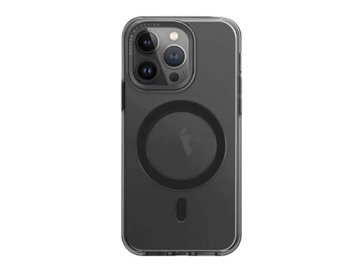 Uniq Hybrid Case For iPhone 15 Pro Magclick Charging Calio | Smoked Grey Tinted