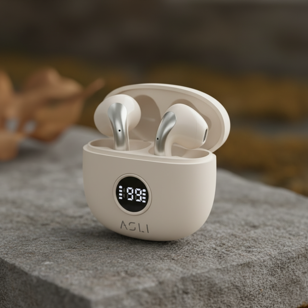 سماعة EchoPods Pro من أسلي جلوبال – لاسلكية TWS بتحكم باللمس ومقاومة IPX4 | ذهبي