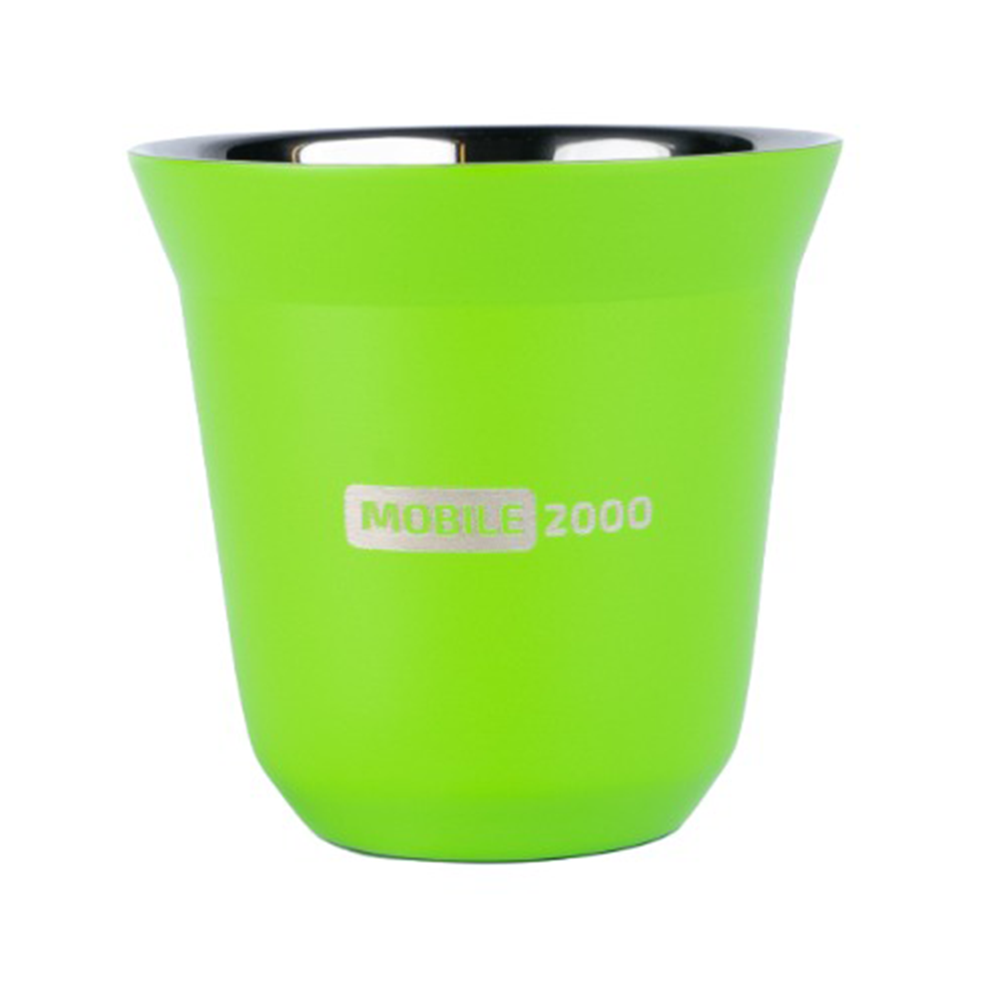 Small Double Wall Insulated Stainless Steel Espresso Cup 80 ml – Reusable & Dishwasher Safe Mugs | Green