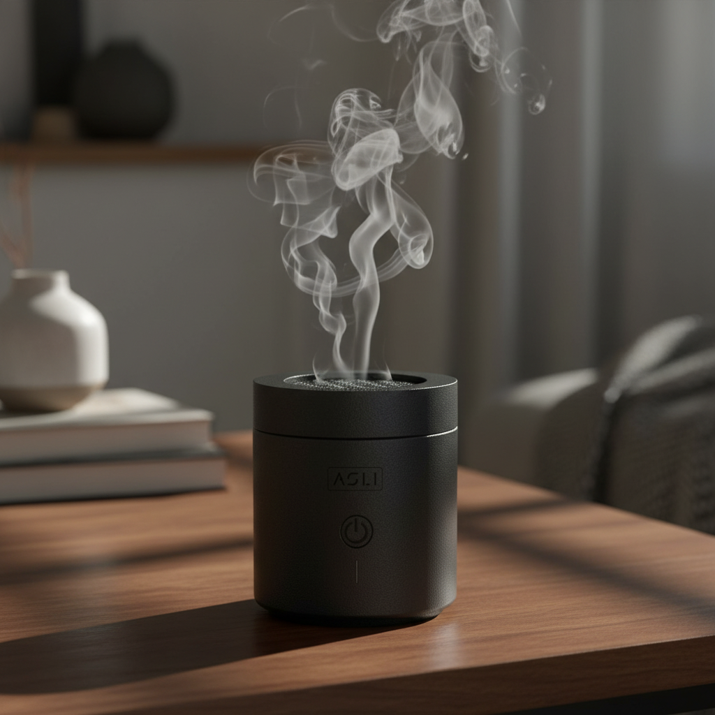 سخان البخور الكهربائي Amberiq Essence من أسلي جلوبال مع تقنية الدوران | أسود