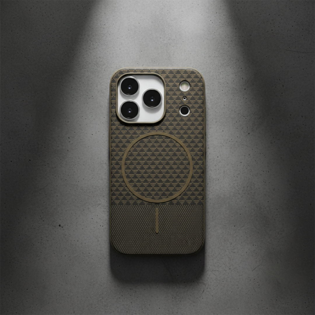 LZEL Magcarbon Splice Case for iPhone 17 Pro Max | Brown Carbon