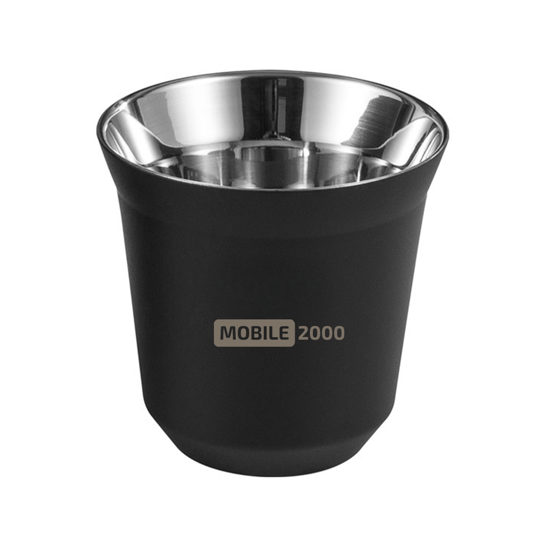 Large Double Wall Insulated Stainless Steel Espresso Cup 160 ml – Reusable & Dishwasher Safe Mugs | yellow