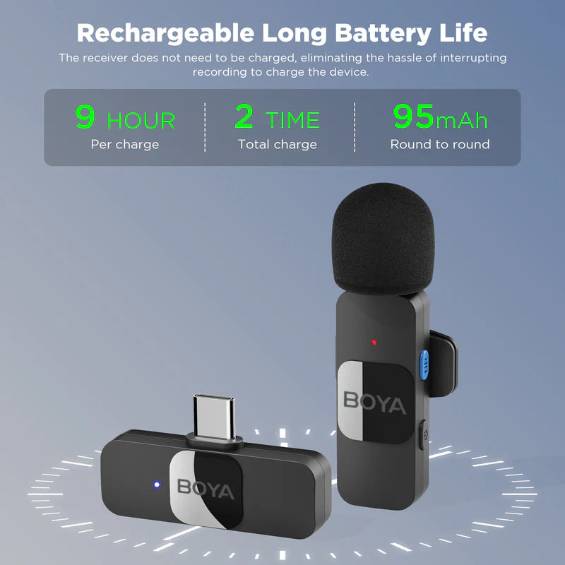 Boya Ultra Compact 2.4ghz Wireless Microphone System Compatible With Typec-c Devices (BY-V10)