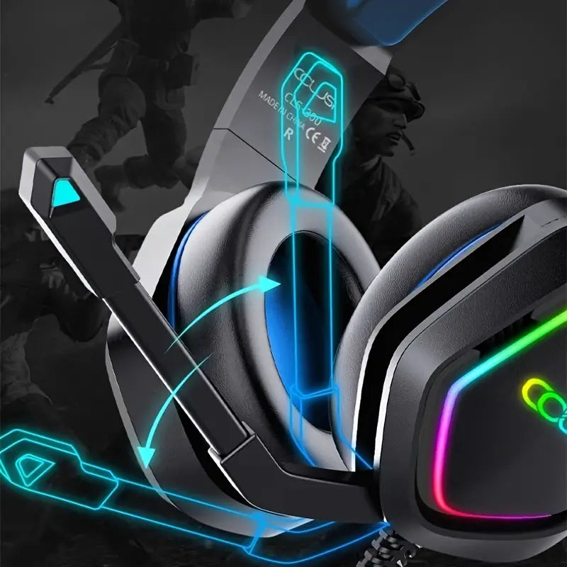 Colusi Gaming Stereo 3.5+USB Headphone RGB Light | Blue