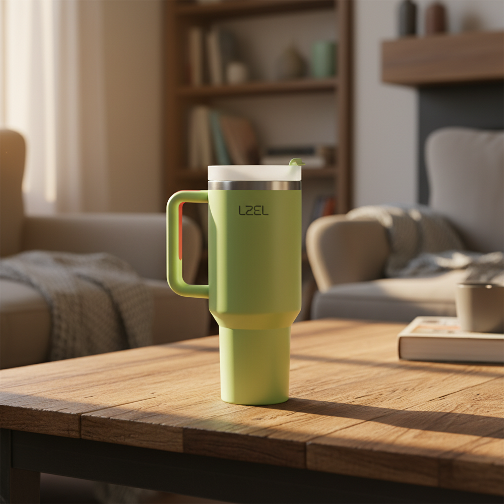 LZEL Tumbler With Handle 800ML Aqua Pure Vacuum Insulated | Light Green