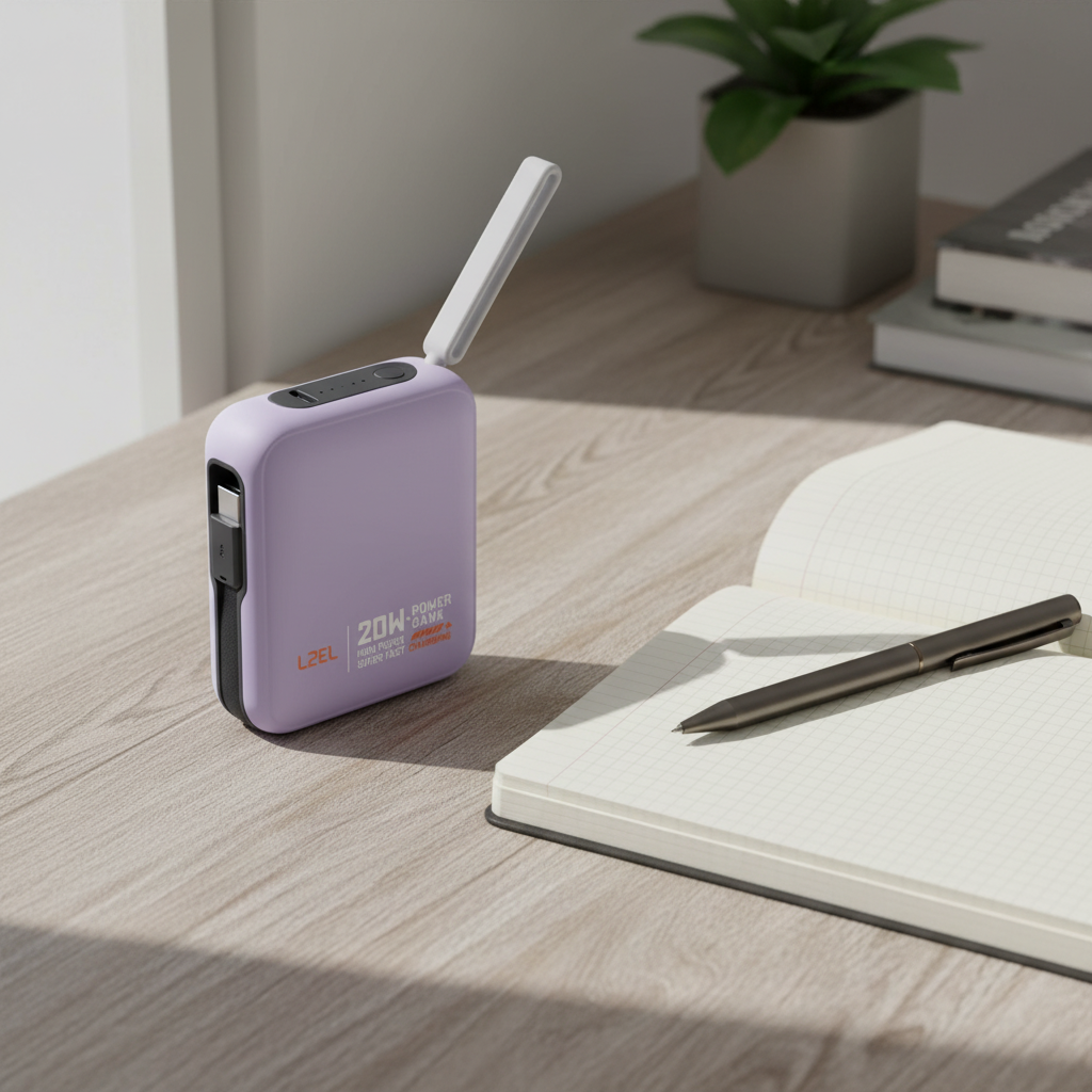 بطارية متنقلة ZenoFlex Charge Mini من ليزل بسعة 10000 مللي أمبير بتقنية الشحن السريع PD | بنفسجي