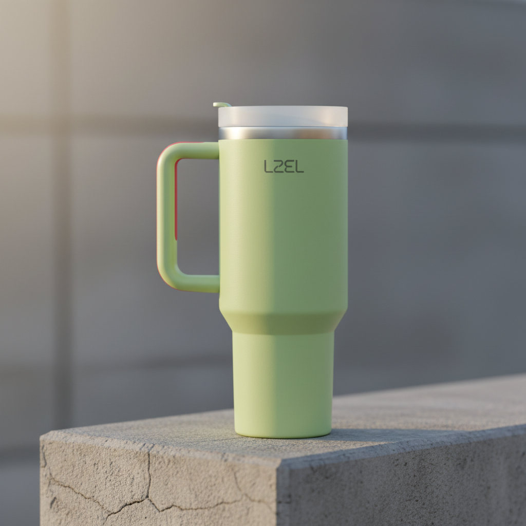 LZEL Tumbler With Handle 800ML Aqua Pure Vacuum Insulated | Light Green