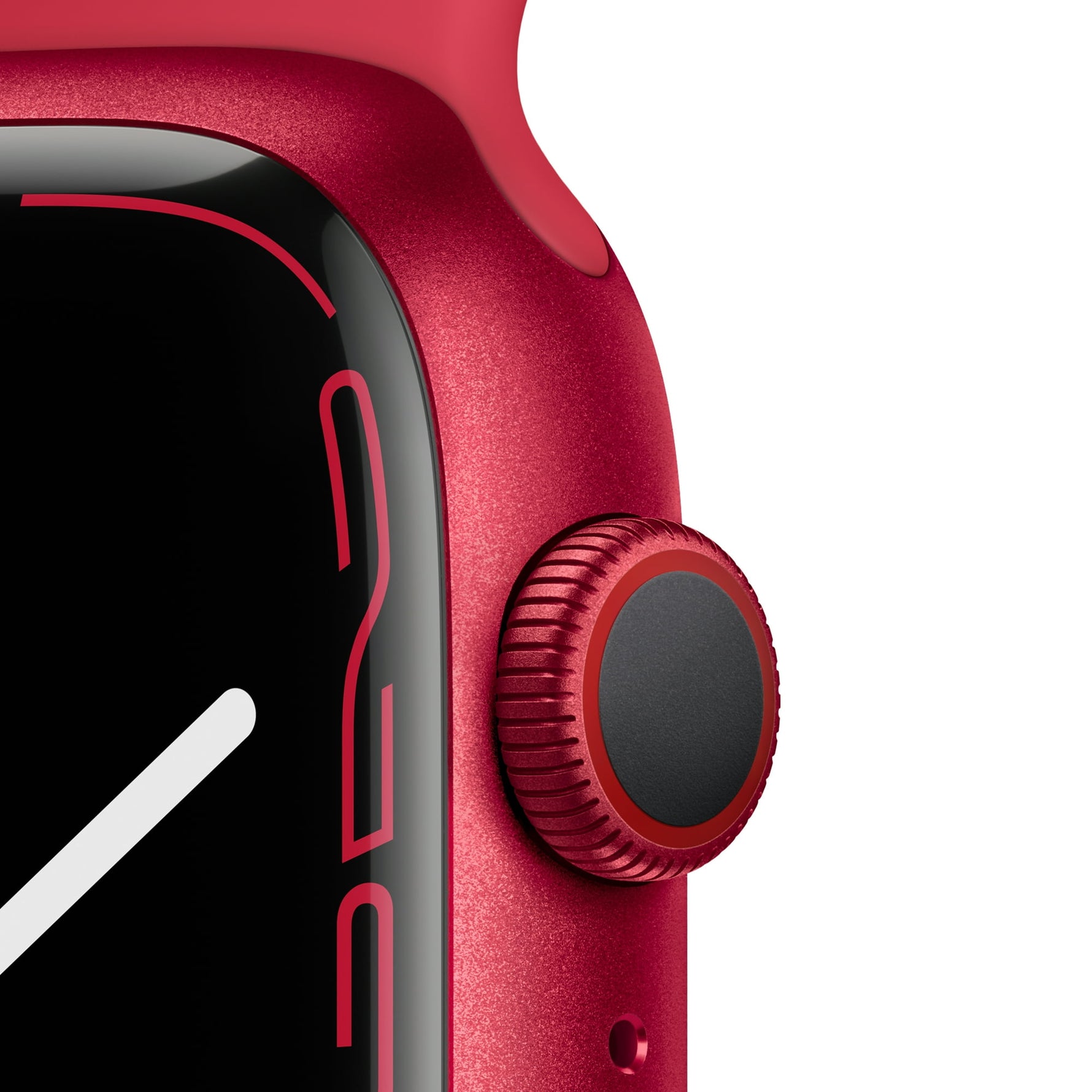 ساعة Apple Watch Series 7 (GPS + Cellular) مقاس 45 مم – هيكل ألومنيوم أحمر RED مع سوار رياضي RED