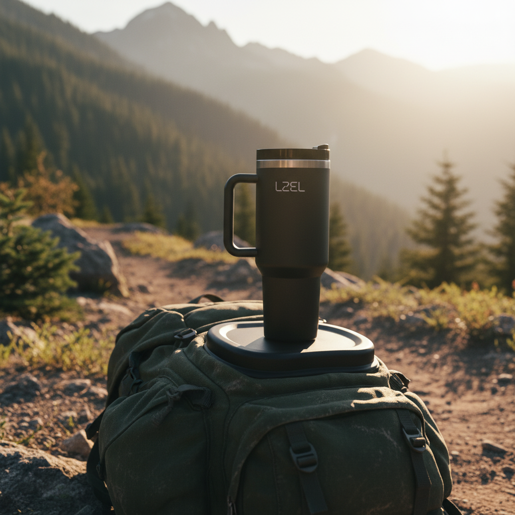 LZEL Tumbler With Handle 800ML Aqua Pure Vacuum Insulated | Black