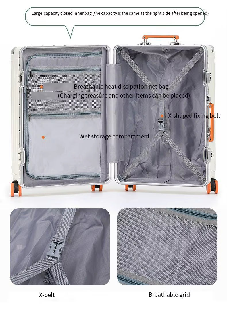 Trolly ABS Suitcase 4 Wheels 26 Inch | White