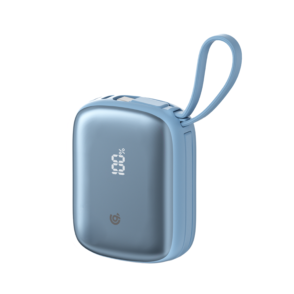 90 Percent Primflux Mini 22.5W Dual Built-In Cables Power Bank Powerdelivery Qc 3.0 | Usb-C & Lightning | Blue