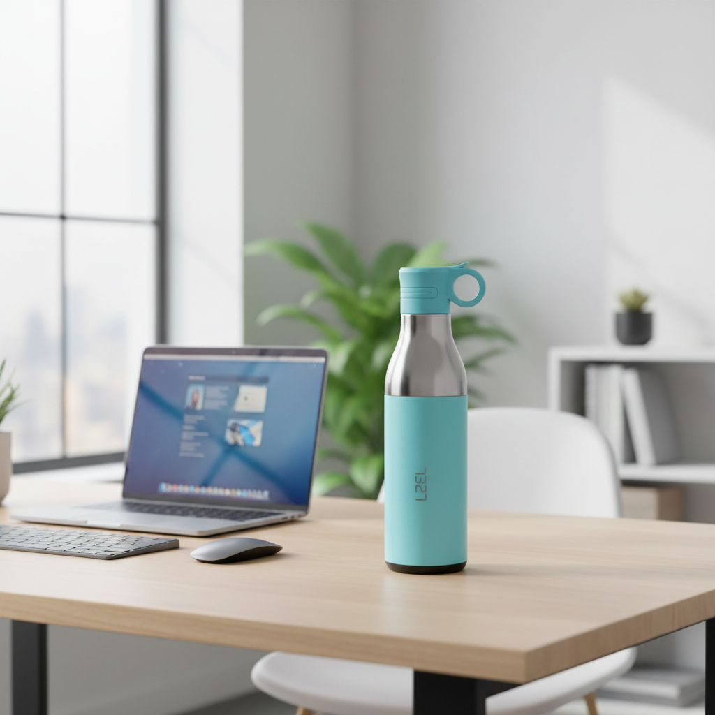 LZEL Natura Elva Vacuum Bottle Dual 400 mL + 400 mL | Sky Blue Aluminum