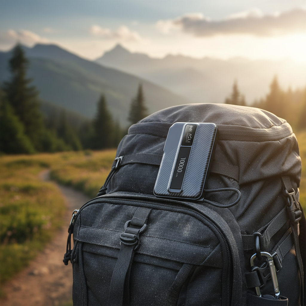 بطارية متنقلة Magcrest Flow من أسلي جلوبال 5 في 1 لاسلكي 10000 مللي أمبير بتقنية PD مع منفذي Type-C | أسود