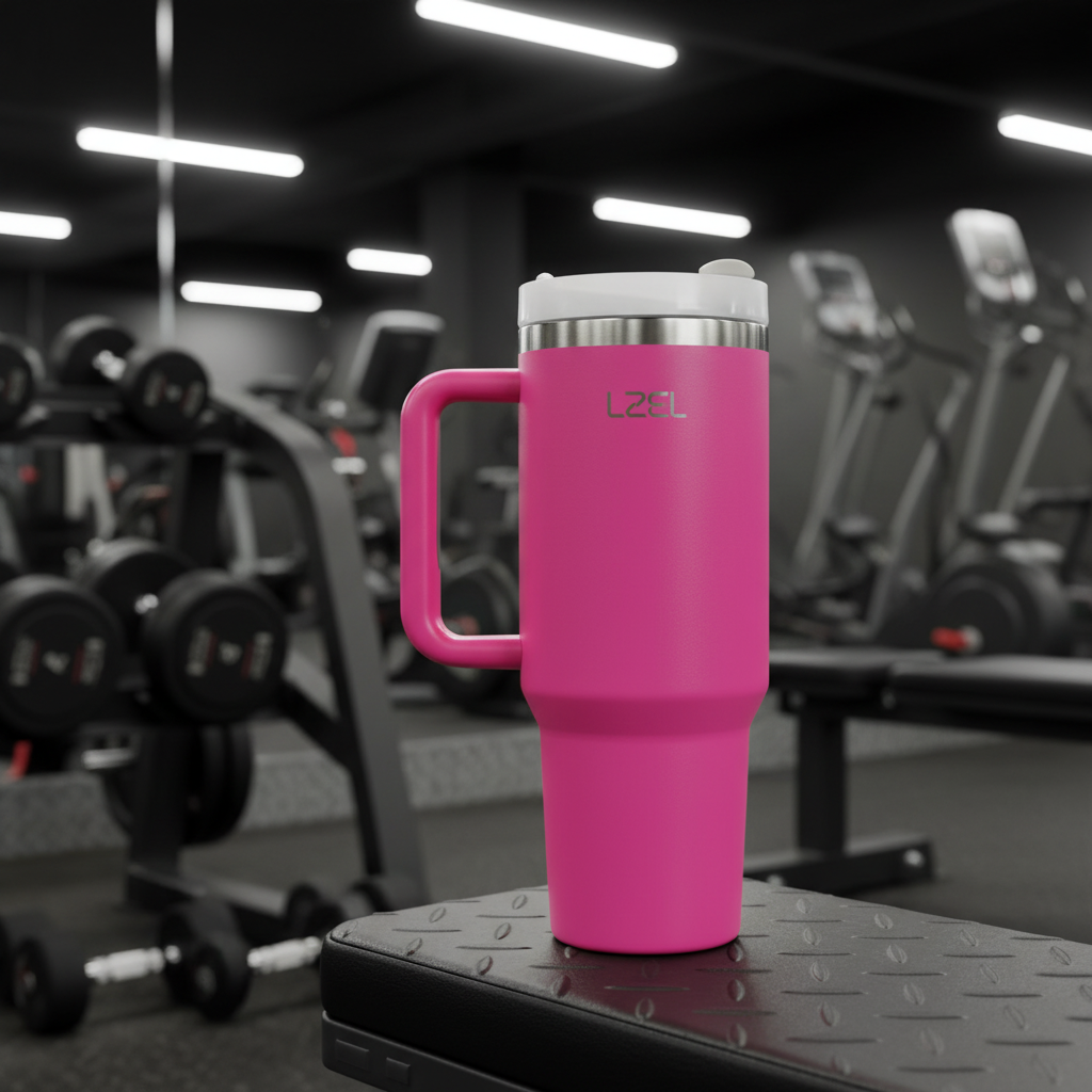 LZEL Tumbler With Handle 800ML Aqua Pure Vacuum Insulated | Barbie Pink