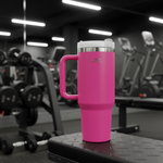 كوب من ليزل 800 مل مصنوع من الفولاذ المقاوم للصدأ عازل للحرارة مع حافظة مضادة للانزلاق | وردي