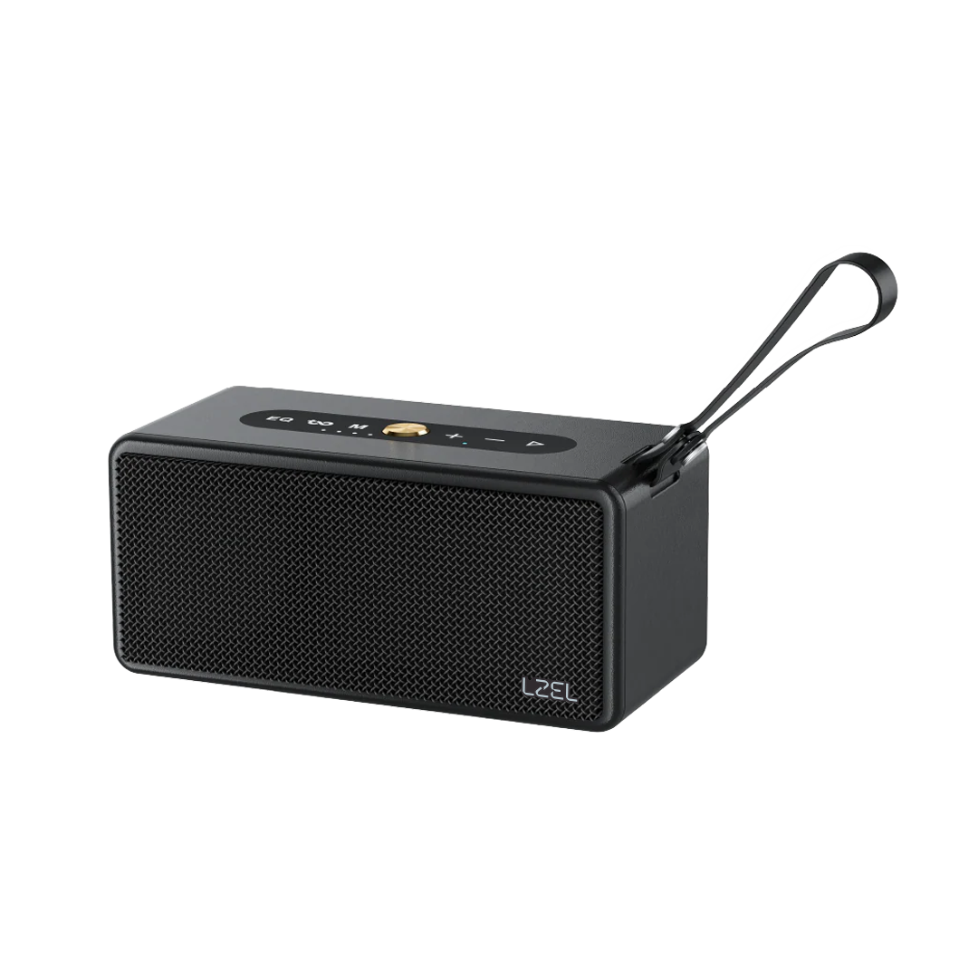 سماعة لاسلكية فاخرة LZEL Aquilasonus Xs مع صوت عميق – بلوتوث 5.4 – شحن سريع – بطارية 4000 مللي أمبير | أسود