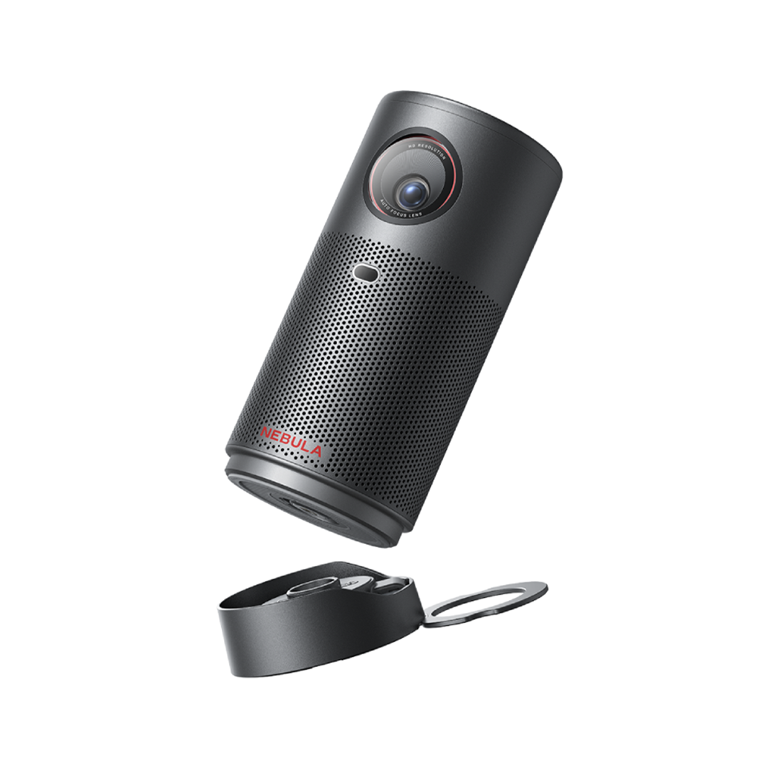 بروجيكتور نيوبولا كابسول إير | جهاز عرض ميني ذكي بدقة 720p HD مع Google TV ولوحة تحكم باللمس شفافة وبلوتوث | أسود