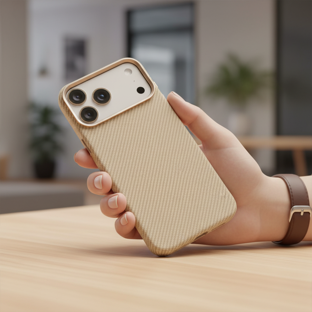 LZEL Magcarbon 3Dgrip Case For Iphone 17 Pro Max | Beige