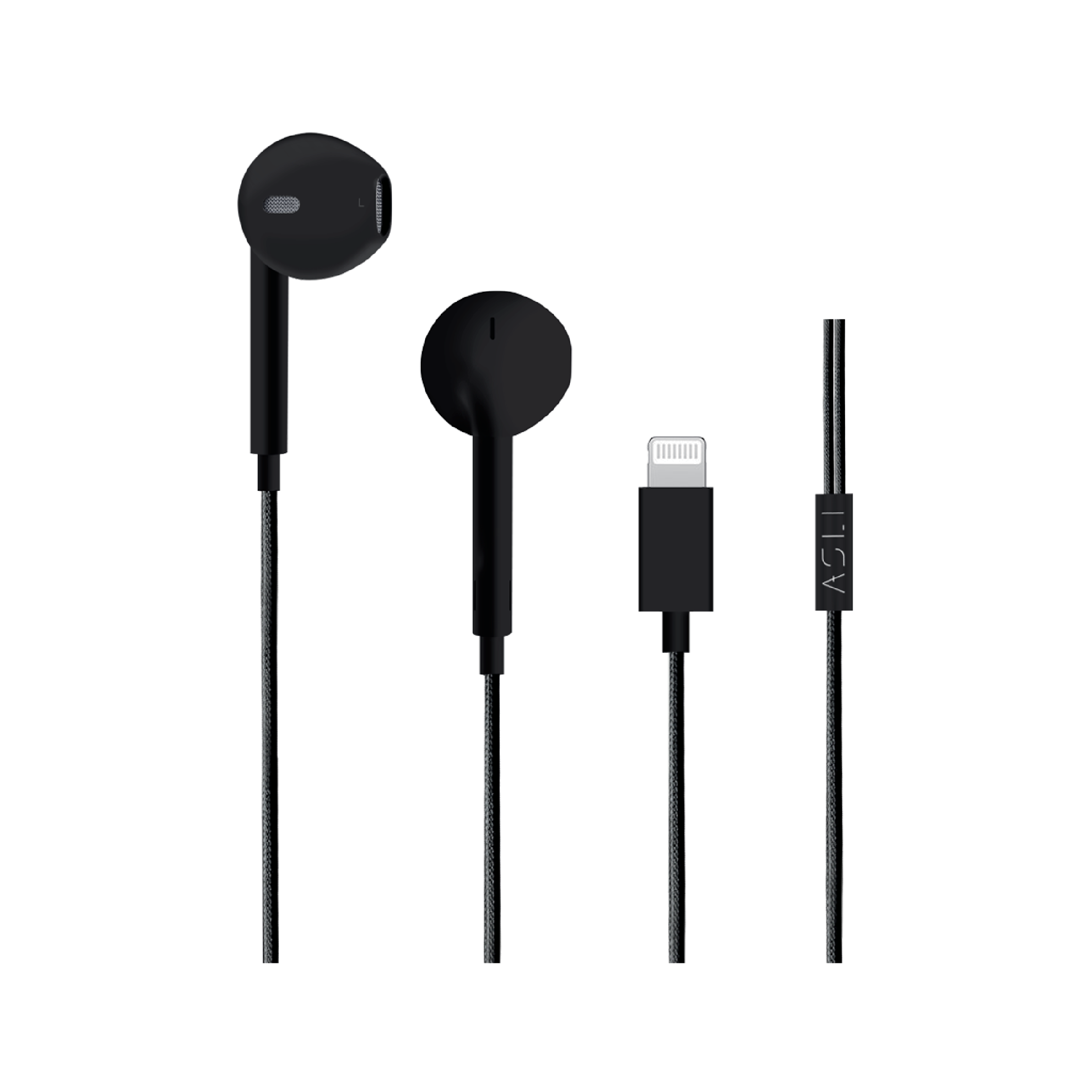 Asli Global SoundPods Mono Double Earphone with Lightning Connector, 1.2m | Black