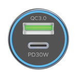 شاحن سيارة مومكس موڤ 30 واط ثنائي المنافذ | رمادي