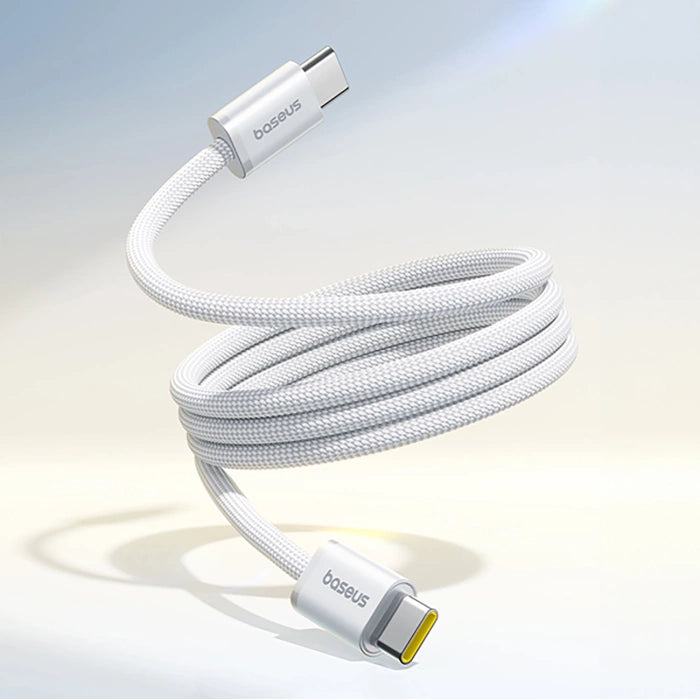 كيبل Baseus Dynamic 4 Pro مغناطيسي للشحن السريع USB-C إلى USB-C بقوة 100 واط بطول 1 متر | أبيض