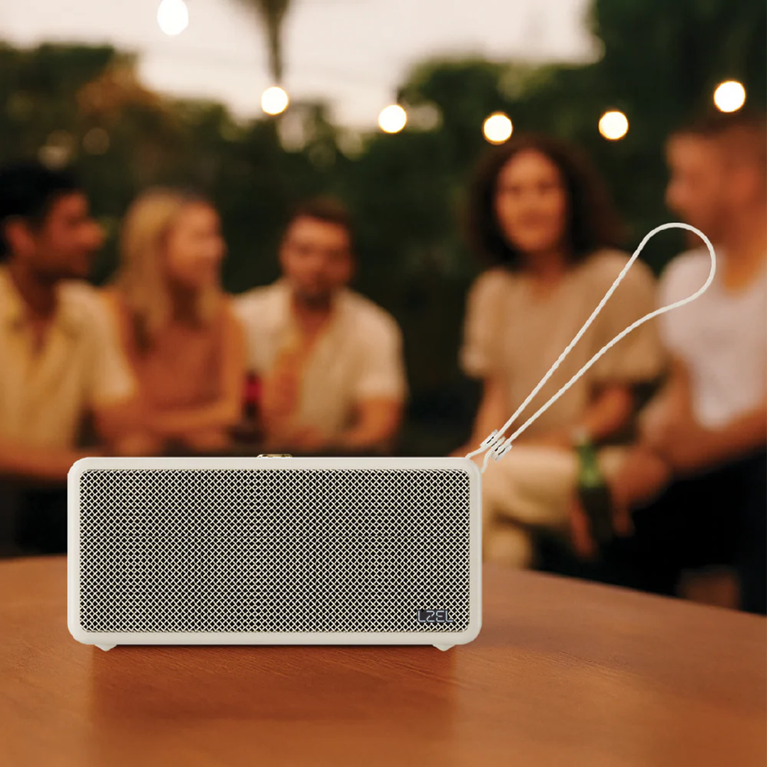 سماعة لاسلكية فاخرة LZEL Aquilasonus Xs مع صوت عميق – بلوتوث 5.4 – شحن سريع – بطارية 4000 مللي أمبير | بيج