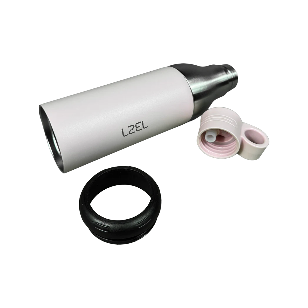 LZEL Natura Elva Vacuum Bottle Dual 400 mL + 400 mL | White Aluminum