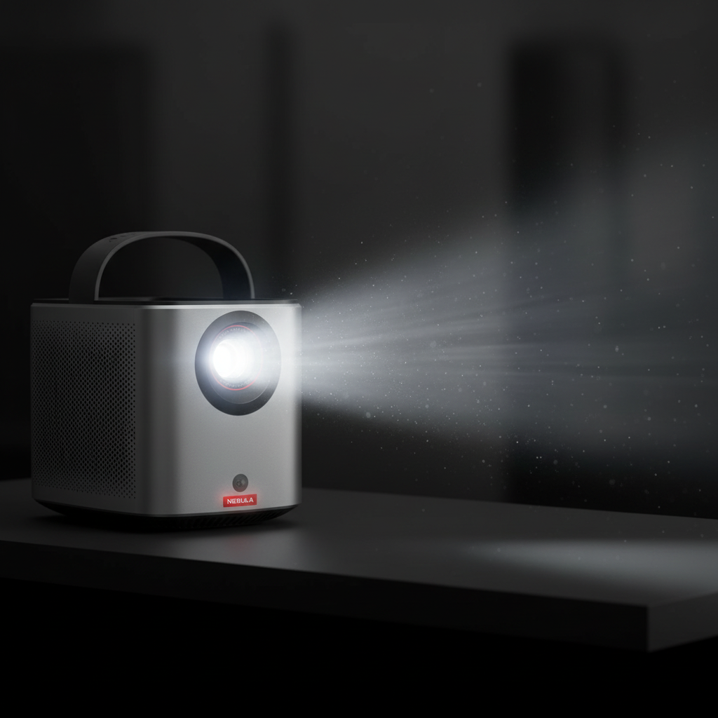 Nebula Mars 3 Air Portable 1080p Google TV Projector with Built-in Netflix, 400 ANSI Lumens & 2.5H Battery | Black