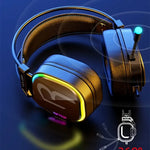 سماعة ألعاب Colusi CLS-200 سماعة رأس سلكية ميكروفون عازل للضوضاء، صوت محيطي ضوء RGB| أسود