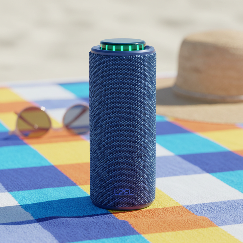 LZEL Aquilasonus Elite Waterproof Portable Bluetooth Speaker With Vibe Lights | Blue