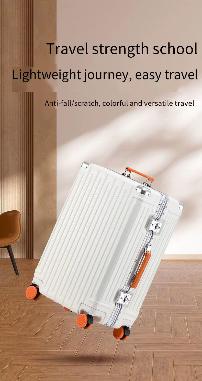 Trolly ABS Suitcase 4 Wheels 26 Inch | White