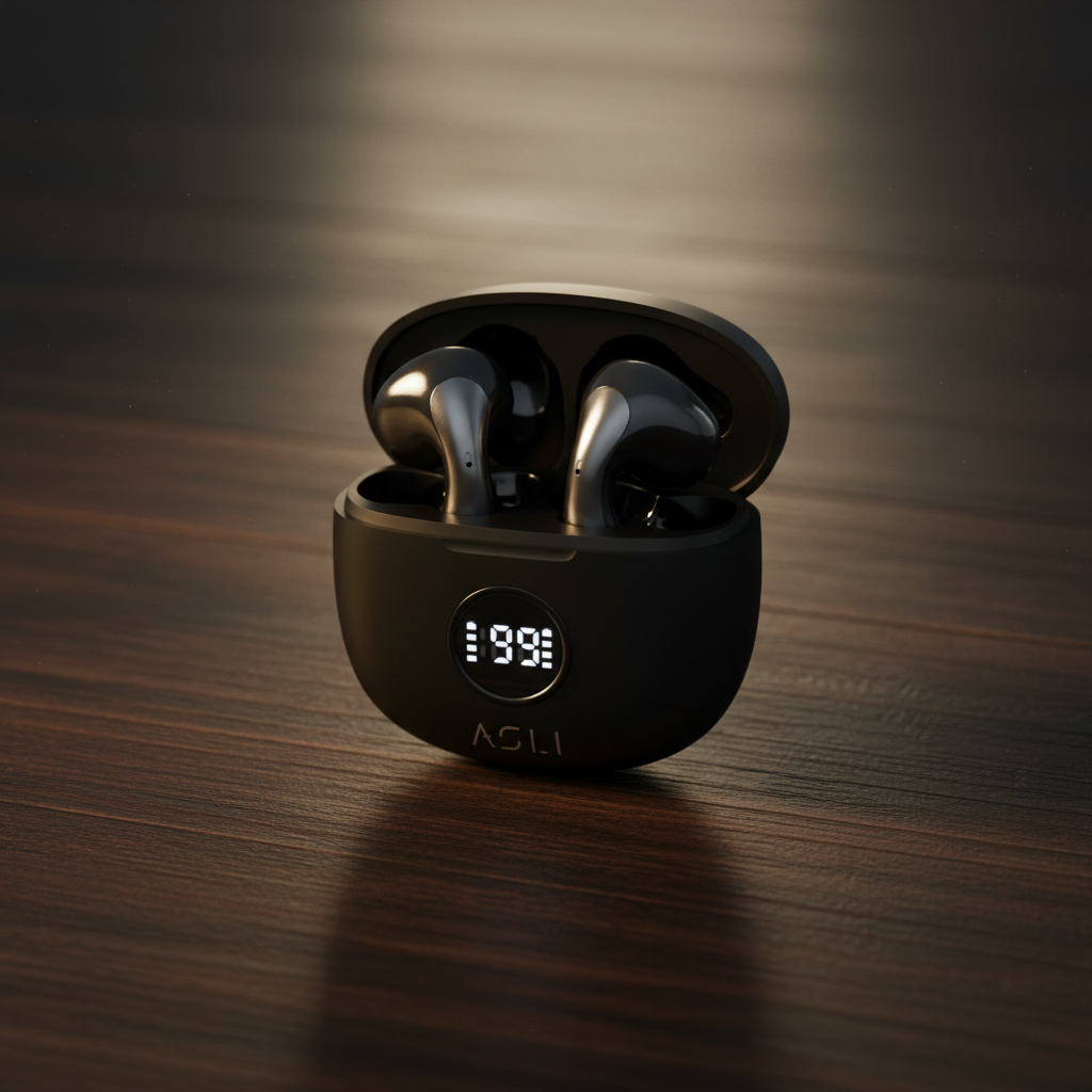 سماعة EchoPods Pro من أسلي جلوبال – لاسلكية TWS بتحكم باللمس ومقاومة IPX4 | أسود