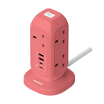 مشترك الكهرباء Momax 1-Plug بسبعة مخارج مع USB لشحن 11 جهازًا في آن واحد | وردي