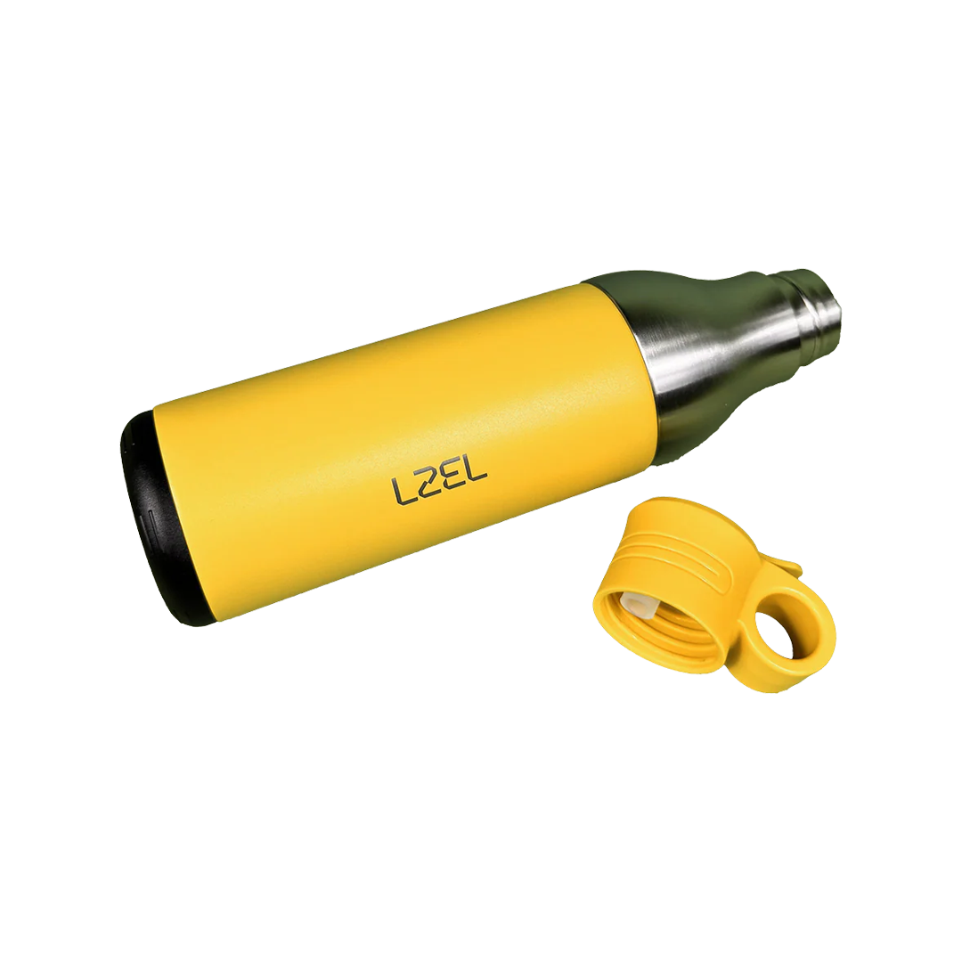 LZEL Natura Elva Vacuum Bottle Dual 400 mL + 400 mL | Yellow Aluminum