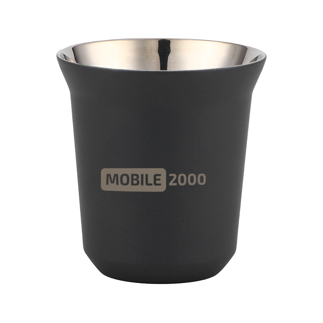 Large Double Wall Insulated Stainless Steel Espresso Cups – Reusable & Dishwasher Safe Mugs | black