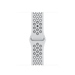 ساعة Apple Watch Series 7 نايكي- GPS + Cellular - مقاس 41 ملم - بهيكل من الألومنيوم بلون Starlight مع سوار نايكي الرياضي بلون Pure Platinum/أسود - مقاس عادي (Regular)