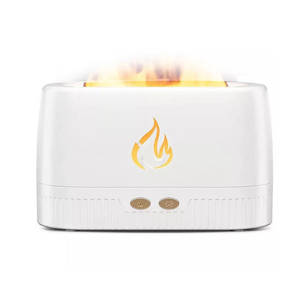 Flame Aroma Diffuser For Rooms Mist Humidifier Aromatherapy for Spa Home Yoga Office Bedroom - White (LA0630 W)