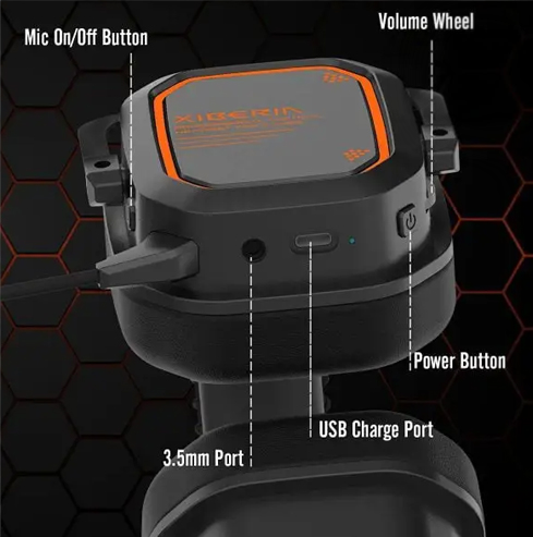 XIBERIA Wireless Gaming Headset 5.8GHz Surround Sound | Orange