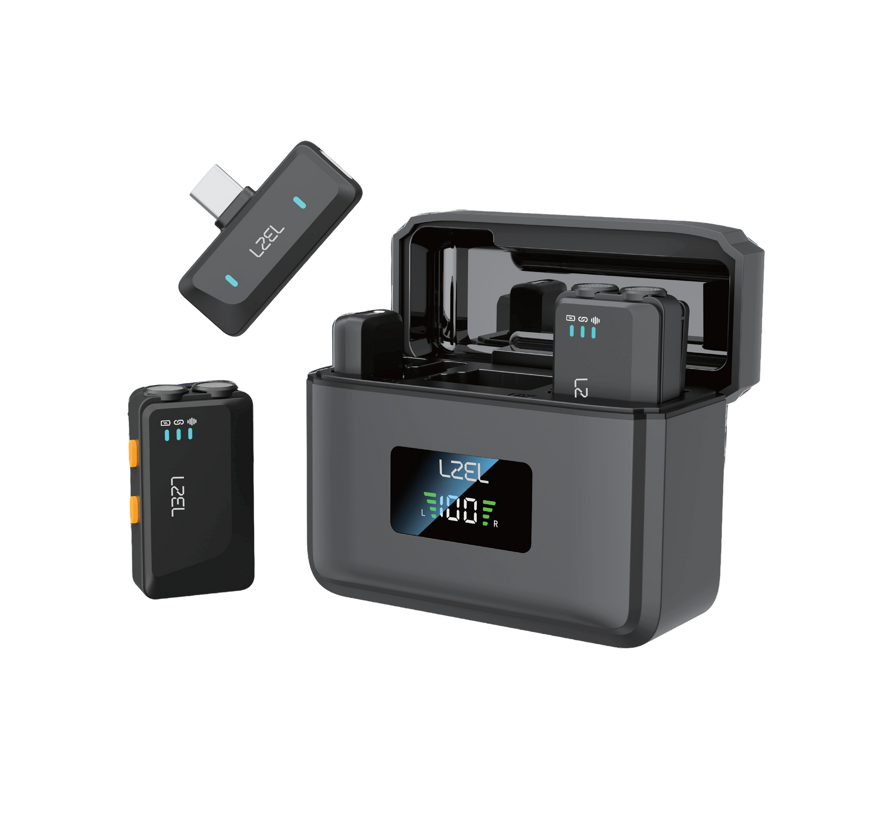 LZEL 2.4 GHz Wireless Microphone – Portable, AI Noise Reduction, 48 kHz High-Fidelity Audio