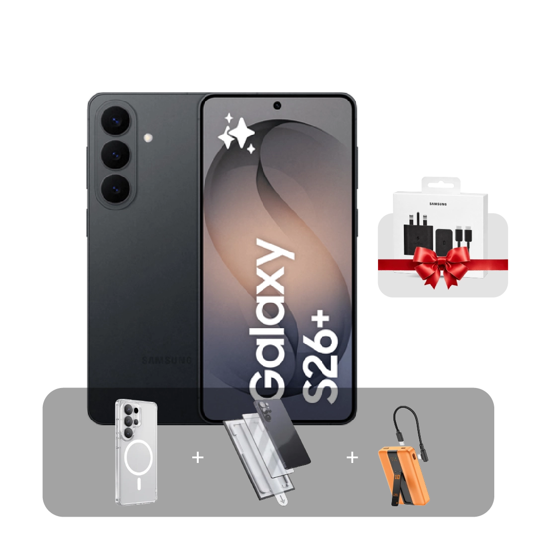 سامسونج S26+ 5G، شاشة 6.7 بوصة، 12 جيجابايت، 512 جيجابايت + عرض الباندل | أسود
