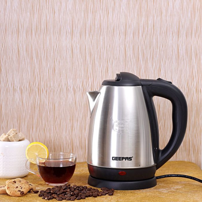 Geepas Stainless Steel Electric Kettle 1.8L | 1800W Fast Boil with Auto Shut-Off & Boil-Dry Protection