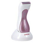 Geepas Rechargeable Lady Shaver | Wet & Dry Use | Washable Design| USB Charging | Dual Blade System | Smooth & Gentle Hair Removal | Compact Cordless Shaver for Women