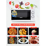 Geepas 20L Solo Microwave Oven – 1200W, 6 Power Levels, Timer, 2 Rotary Dials, Defrost Function, White