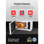 Geepas Digital Microwave Oven | 20L Capacity | 1200W Power | Digital Control Panel | One-Touch Cooking Functions | Defrost & Reheat Options